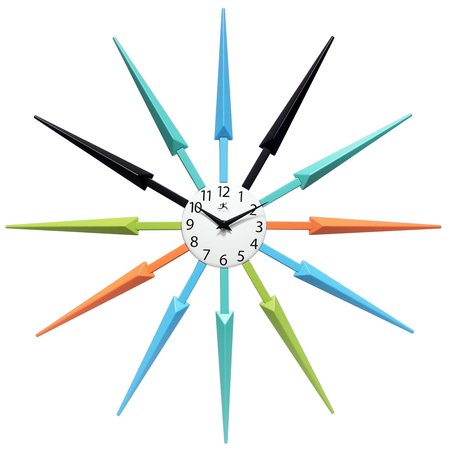 INFINITY INSTRUMENTS Celeste - Multicolored - 24” Sunburst Wall Clock with a Retro Color Finish 15555MC